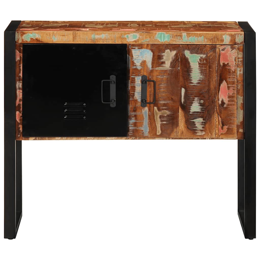 Armoire console multicolore 90x35x75cm bois massif récupération - Tables d’appoint