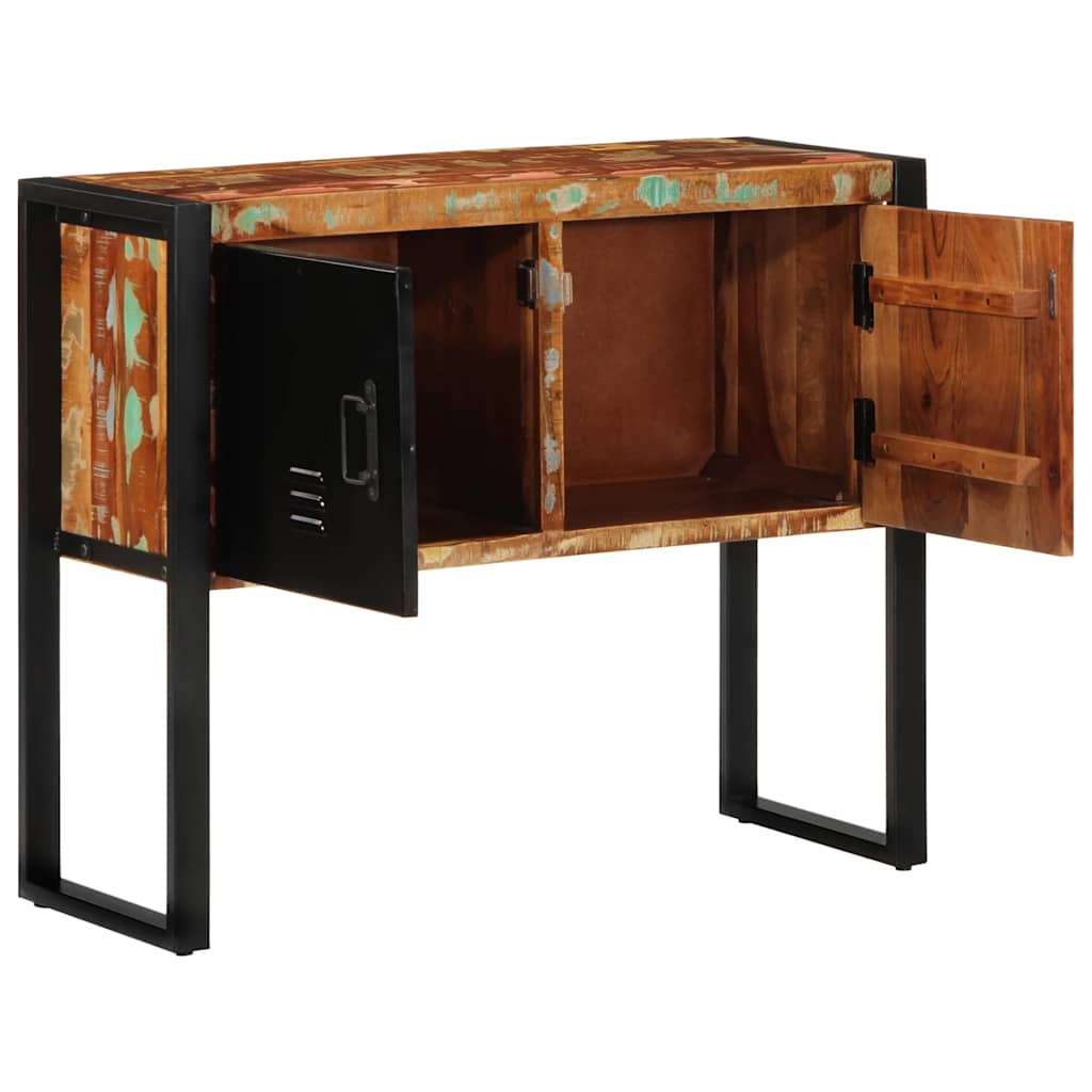 Armoire console multicolore 90x35x75cm bois massif récupération - Tables d’appoint