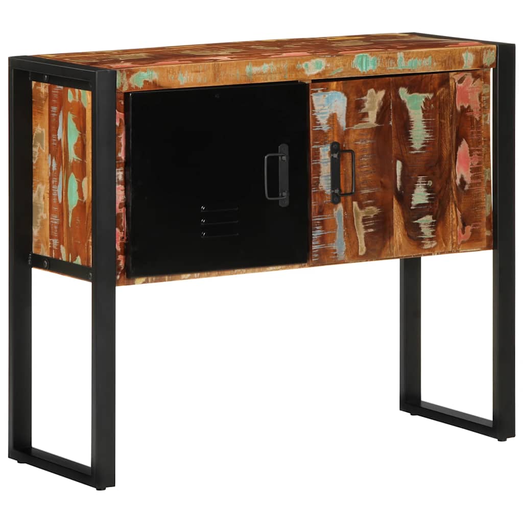 Armoire console multicolore 90x35x75cm bois massif récupération - Tables d’appoint