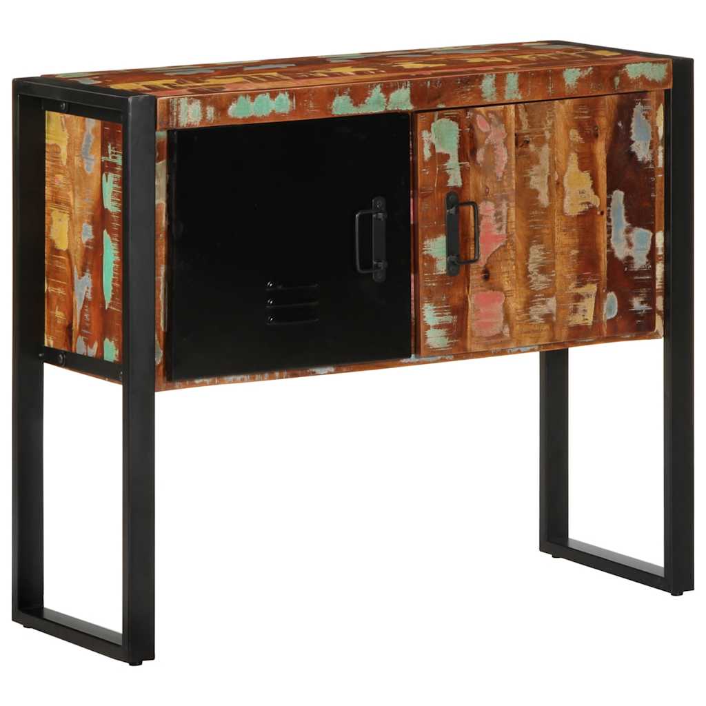 Armoire console multicolore 90x35x75cm bois massif récupération - Tables d’appoint
