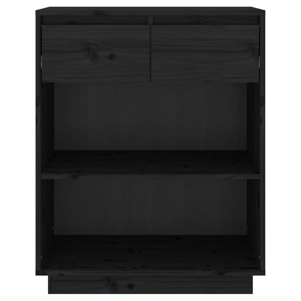 Armoire console Noir 60x34x75 cm Bois de pin solide - Buffets & bahuts