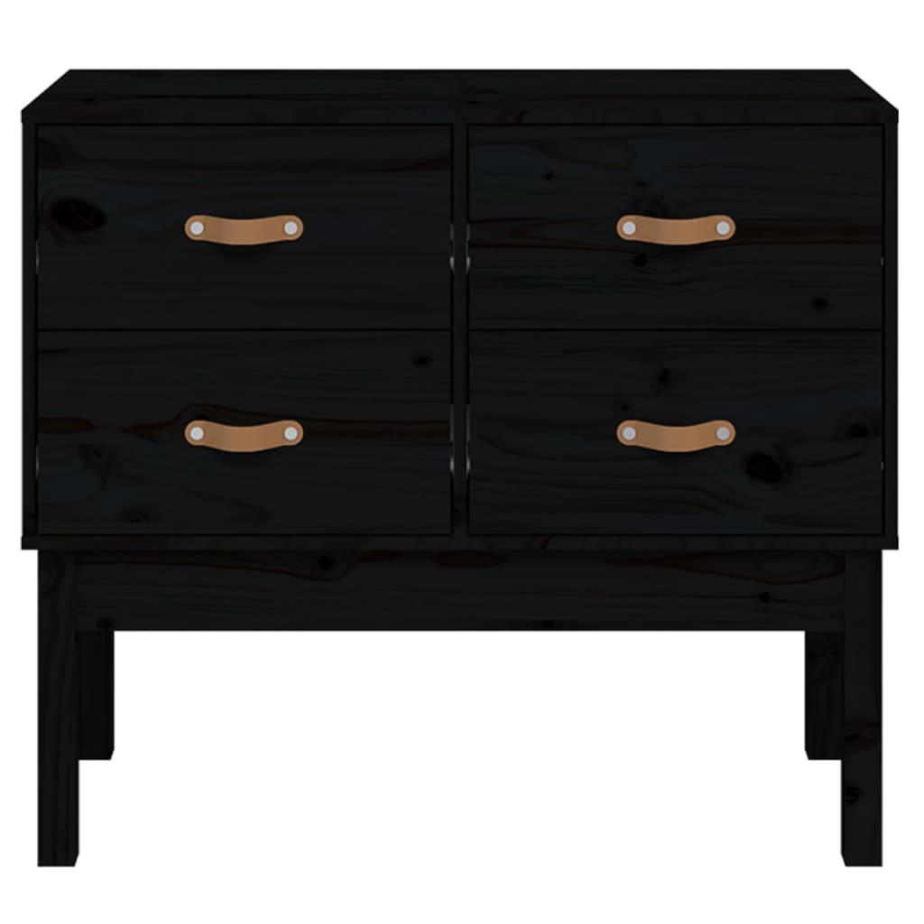 Armoire console Noir 90x40x78 cm Bois de pin solide - Buffets & bahuts