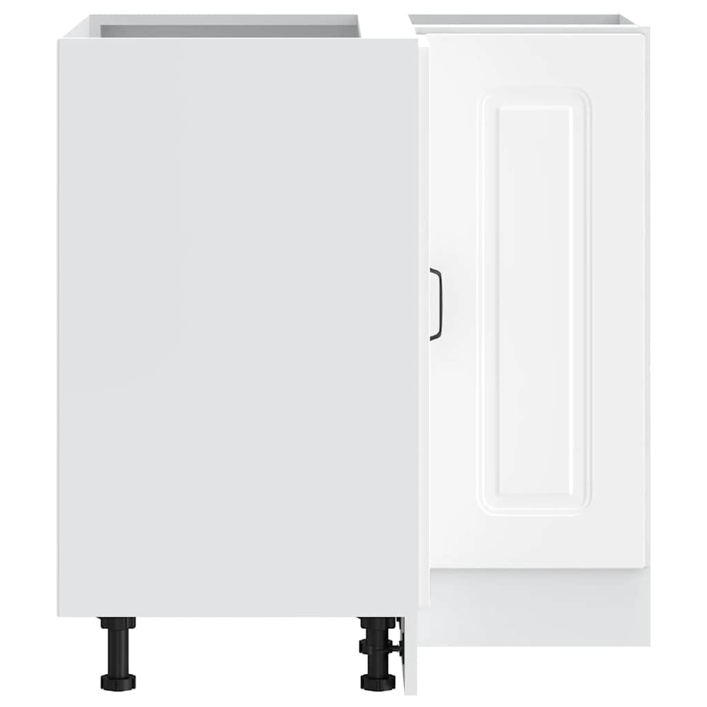 Armoire d’angle de cuisine Kalmar blanc bois d’ingénierie - Meubles de cuisine