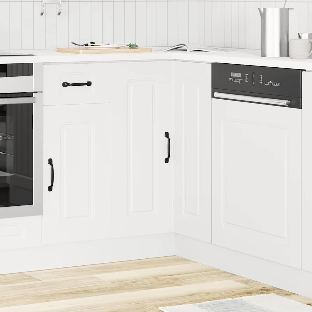 Armoire d’angle de cuisine Kalmar blanc bois d’ingénierie - Meubles de cuisine