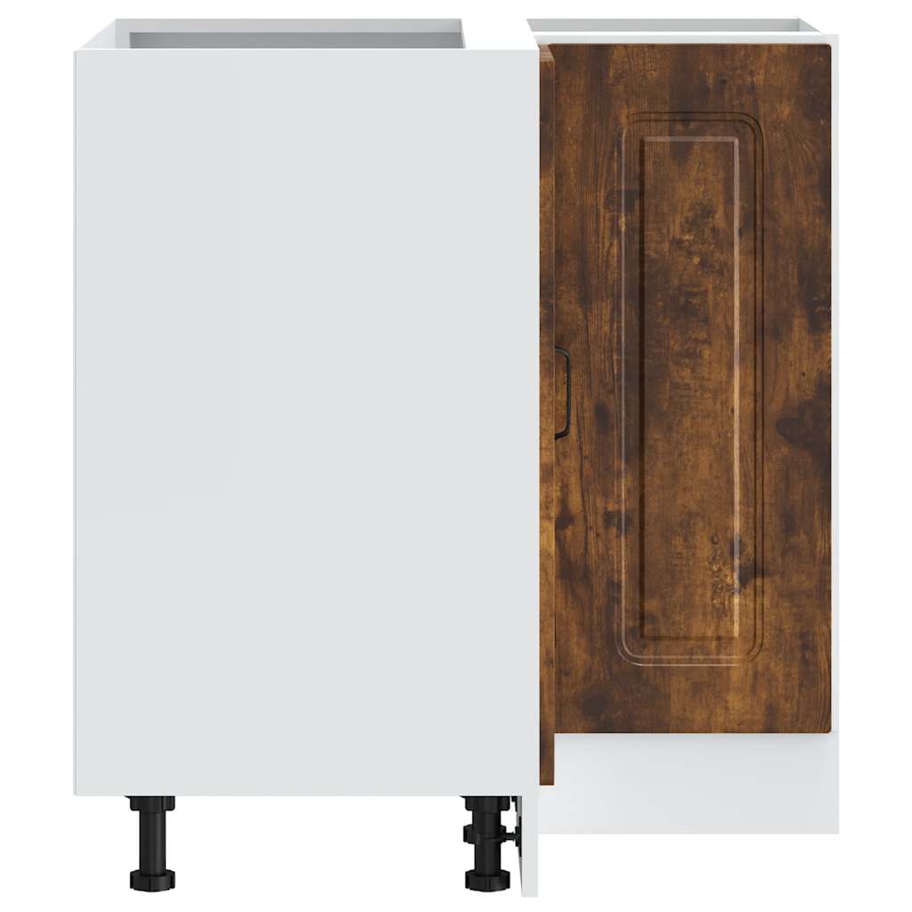 Armoire d’angle de cuisine Kalmar chêne fumé bois d’ingénierie - Meubles de cuisine