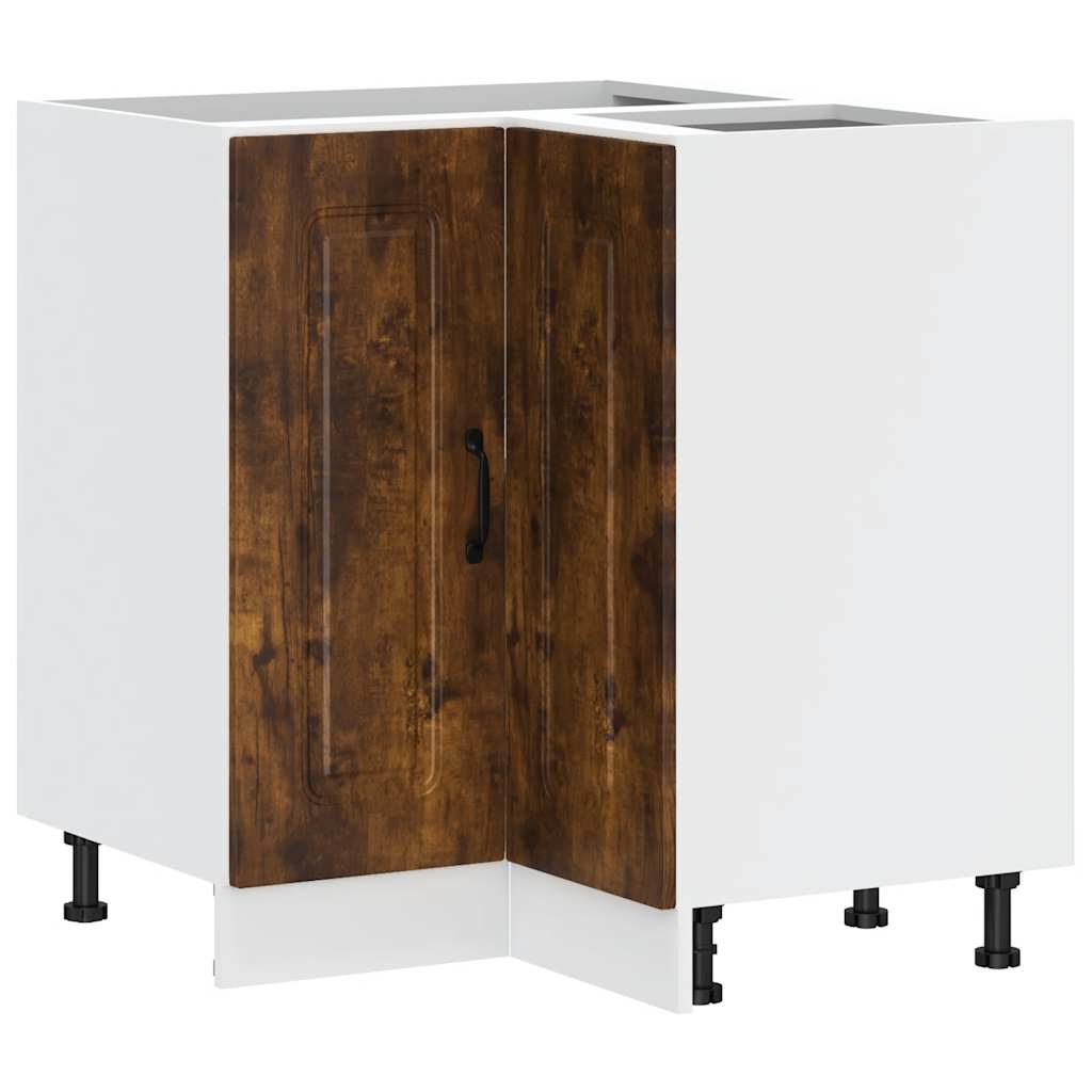 Armoire d’angle de cuisine Kalmar chêne fumé bois d’ingénierie - Meubles de cuisine