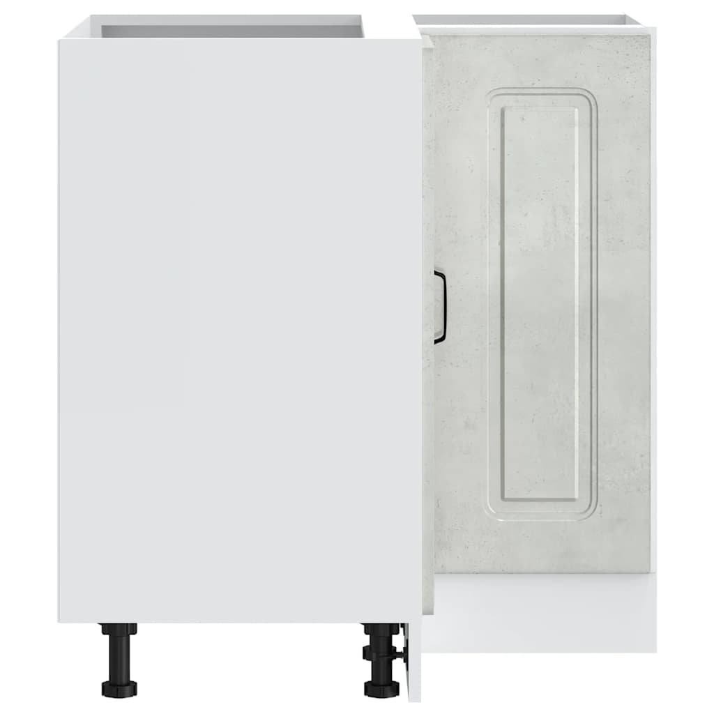 Armoire d’angle de cuisine Kalmar gris béton bois d’ingénierie - Meubles de cuisine