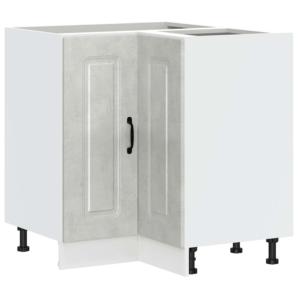 Armoire d’angle de cuisine Kalmar gris béton bois d’ingénierie - Meubles de cuisine
