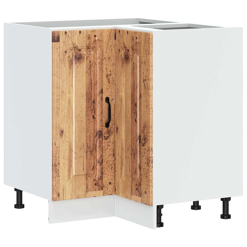 Armoire d’angle de cuisine Kalmar vieux bois bois d’ingénierie - Meubles de cuisine