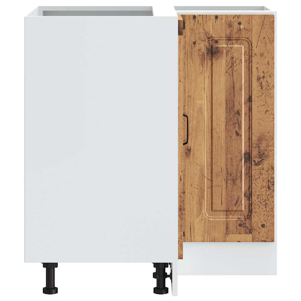 Armoire d’angle de cuisine Kalmar vieux bois bois d’ingénierie - Meubles de cuisine