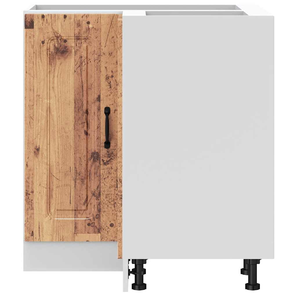 Armoire d’angle de cuisine Kalmar vieux bois bois d’ingénierie - Meubles de cuisine