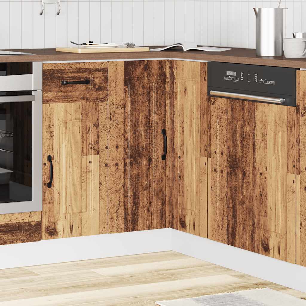 Armoire d’angle de cuisine Kalmar vieux bois bois d’ingénierie - Meubles de cuisine