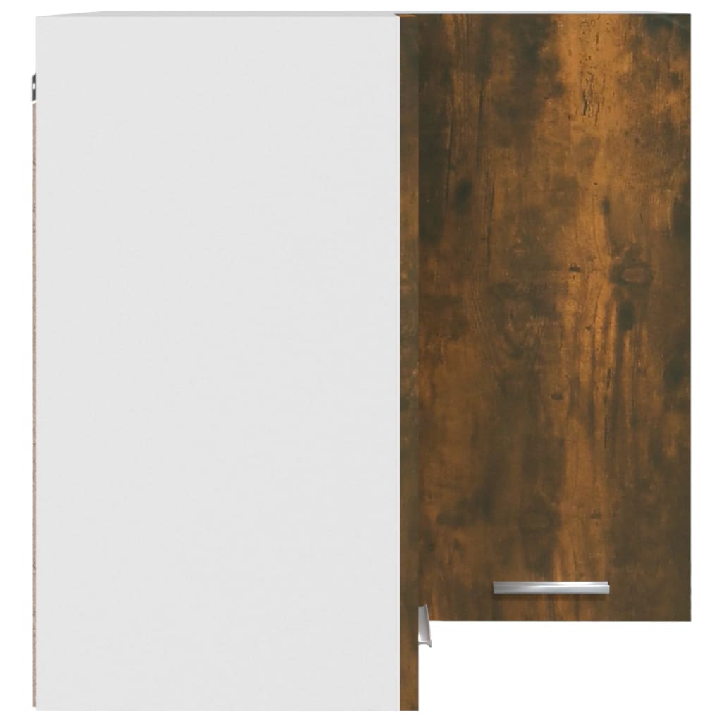 Armoire d’angle suspendue Chêne fumé Bois d’ingénierie - Meubles de cuisine