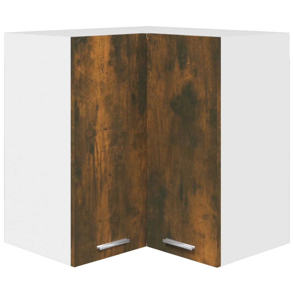 Armoire d’angle suspendue Chêne fumé Bois d’ingénierie - Meubles de cuisine