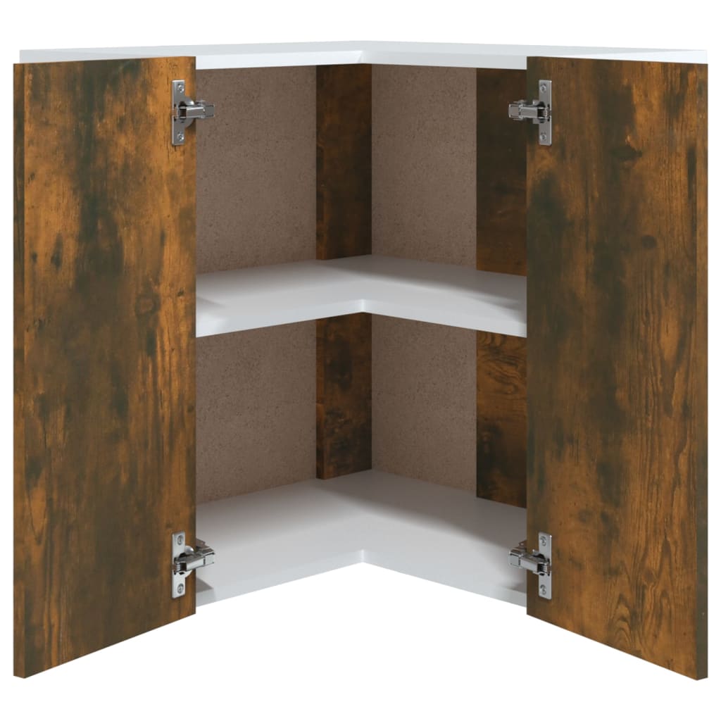 Armoire d’angle suspendue Chêne fumé Bois d’ingénierie - Meubles de cuisine