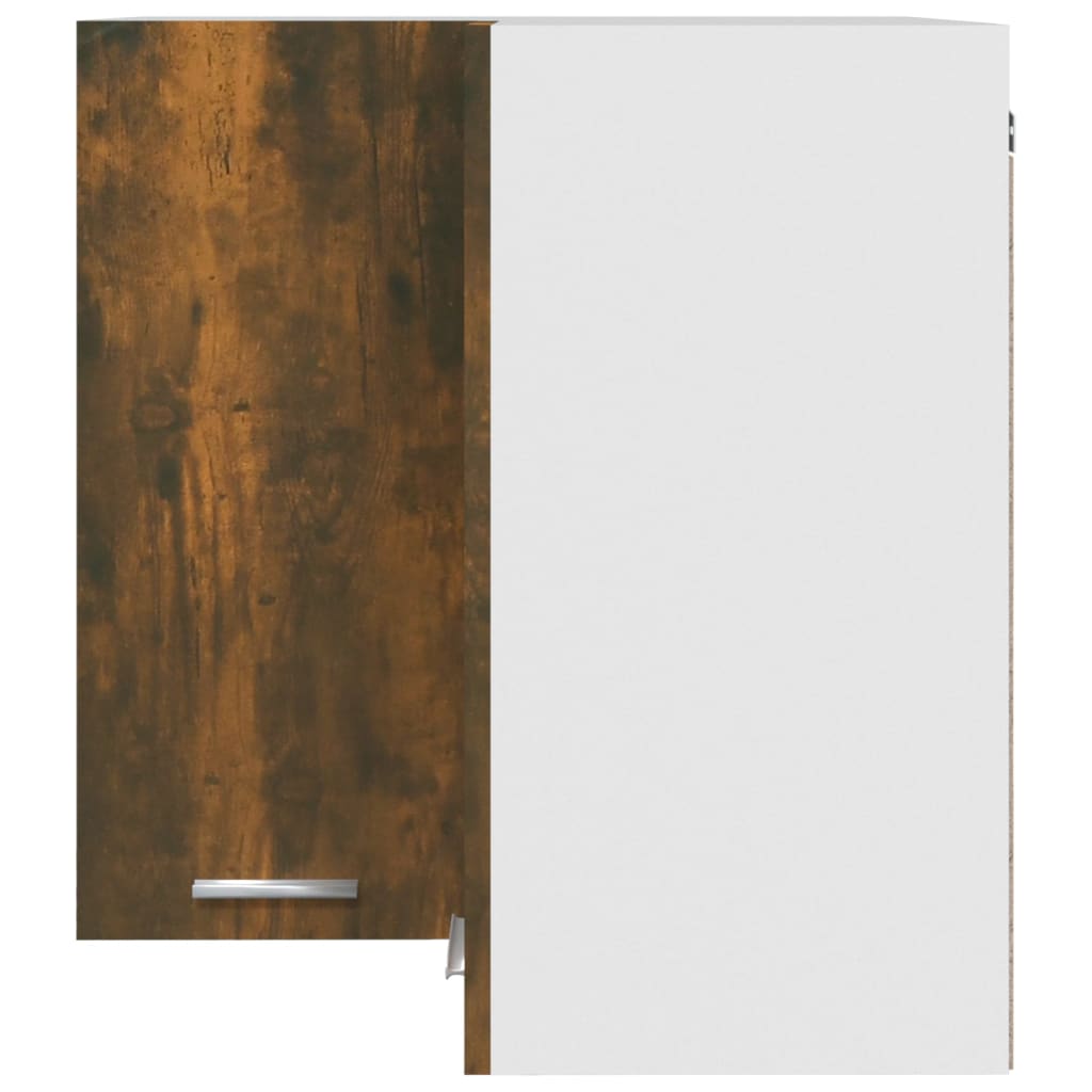 Armoire d’angle suspendue Chêne fumé Bois d’ingénierie - Meubles de cuisine