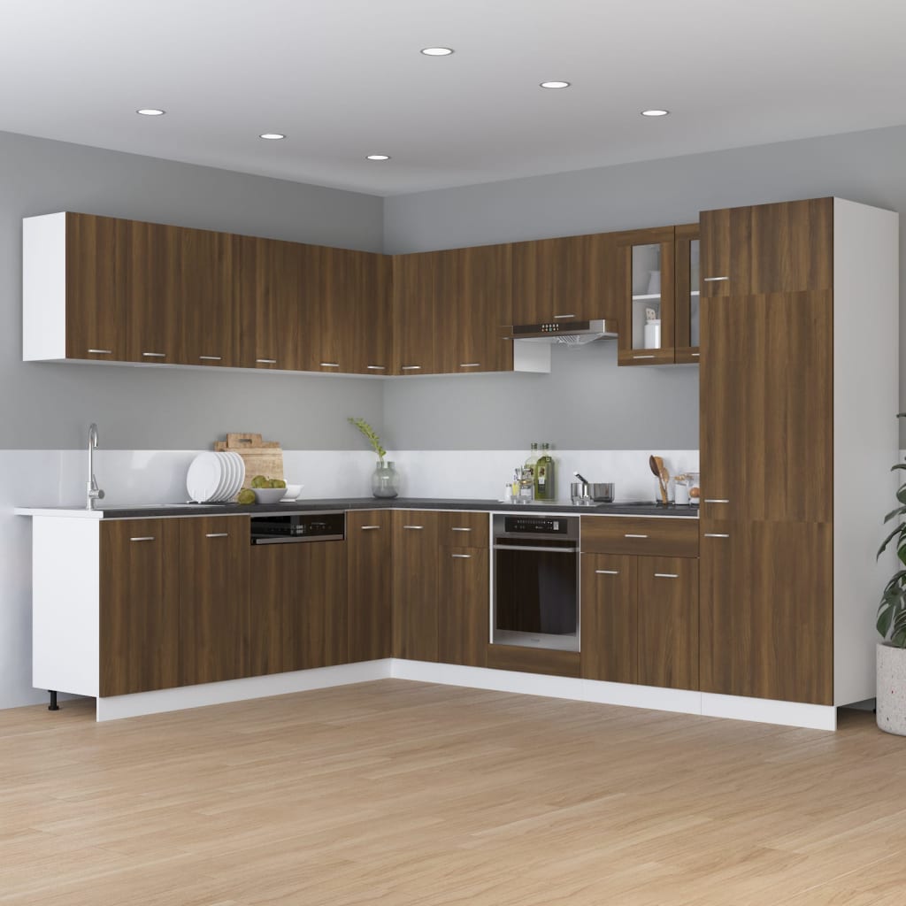 Armoire d’angle suspendue Chêne marron Bois d’ingénierie - Meubles de cuisine