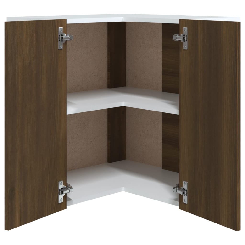Armoire d’angle suspendue Chêne marron Bois d’ingénierie - Meubles de cuisine