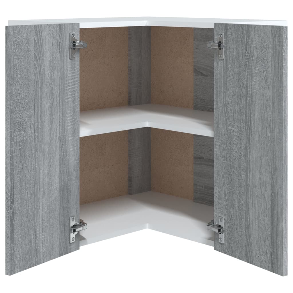 Armoire d’angle suspendue Sonoma gris Bois d’ingénierie - Meubles de cuisine