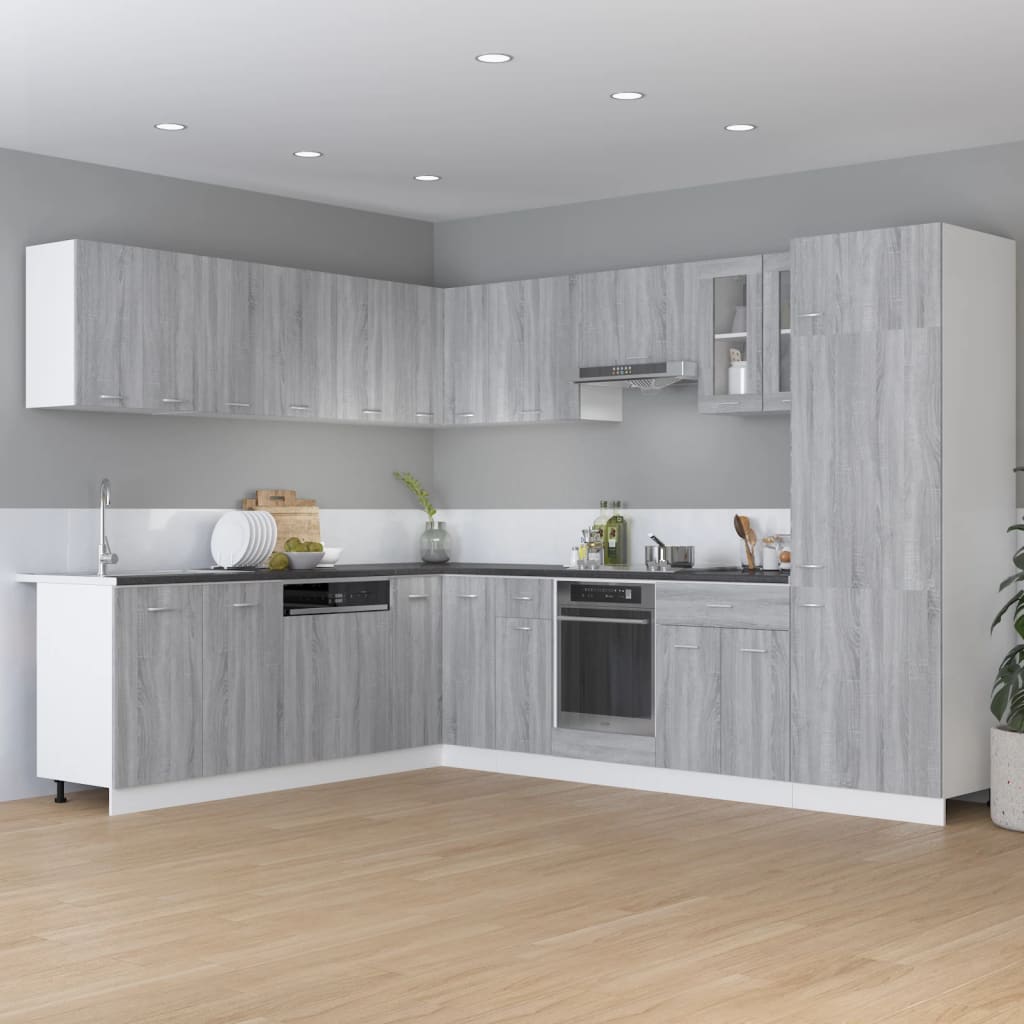 Armoire d’angle suspendue Sonoma gris Bois d’ingénierie - Meubles de cuisine