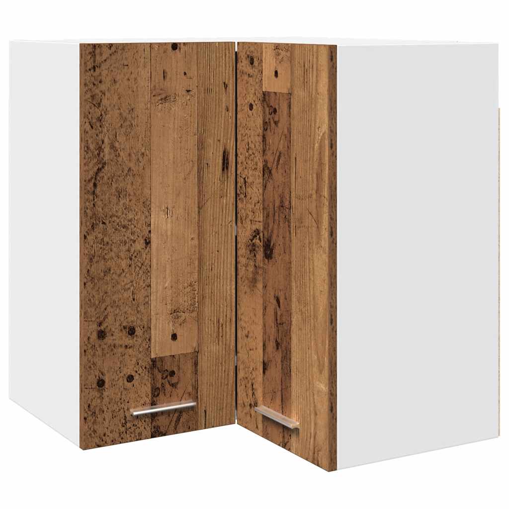 Armoire d’angle suspendue vieux bois 57x57x60cm bois ingénierie - Meubles de cuisine