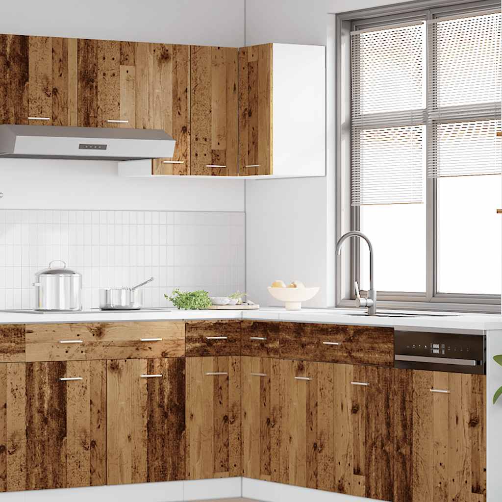 Armoire d’angle suspendue vieux bois 57x57x60cm bois ingénierie - Meubles de cuisine