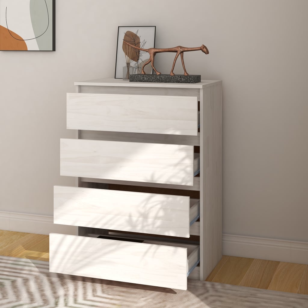 Armoire d’appoint Blanc 60x36x84 cm Bois de pin massif - Buffets & bahuts