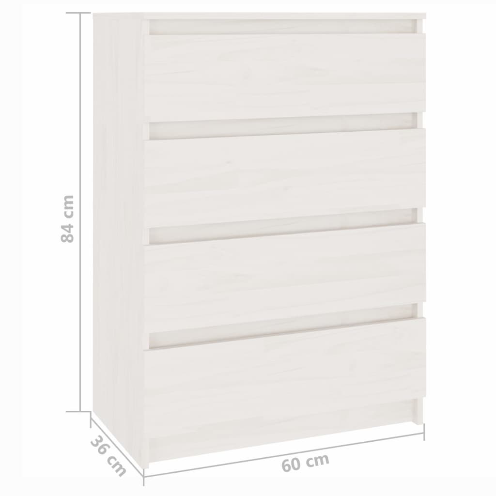 Armoire d’appoint Blanc 60x36x84 cm Bois de pin massif - Buffets & bahuts