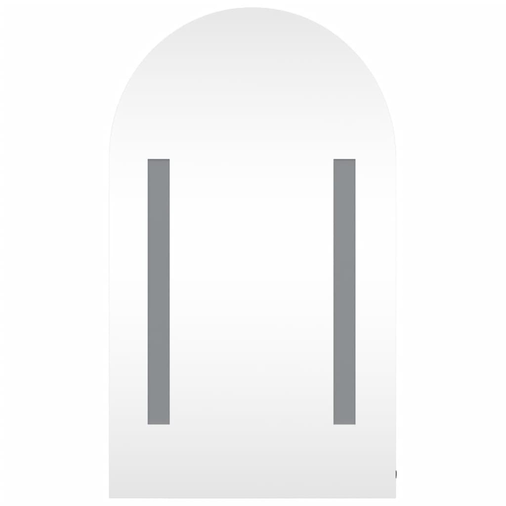 Armoire de bain à miroir avec LED arquée chêne 42x13x70 cm - Meubles-lavabos de salle de bains