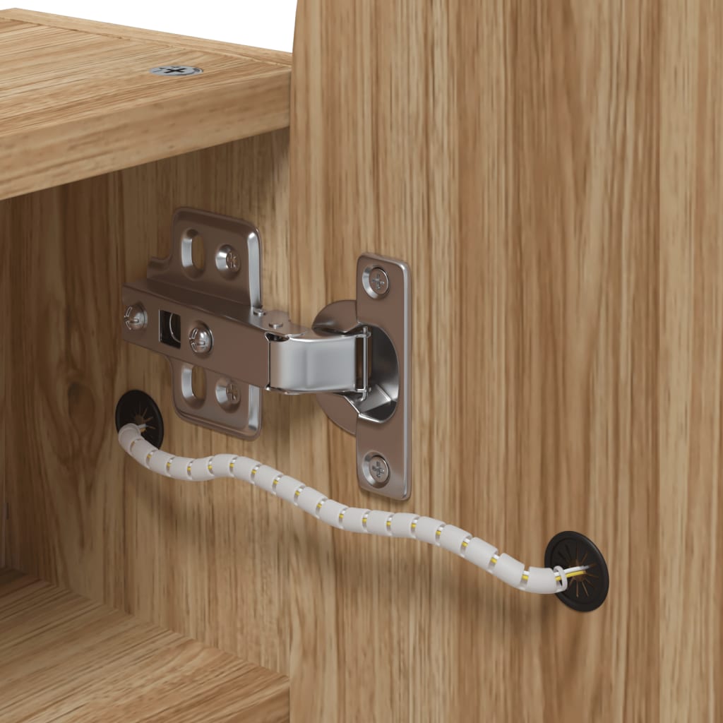 Armoire de bain à miroir avec LED arquée chêne 42x13x70 cm - Meubles-lavabos de salle de bains