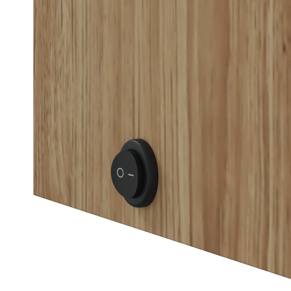 Armoire de bain à miroir avec LED arquée chêne 42x13x70 cm - Meubles-lavabos de salle de bains