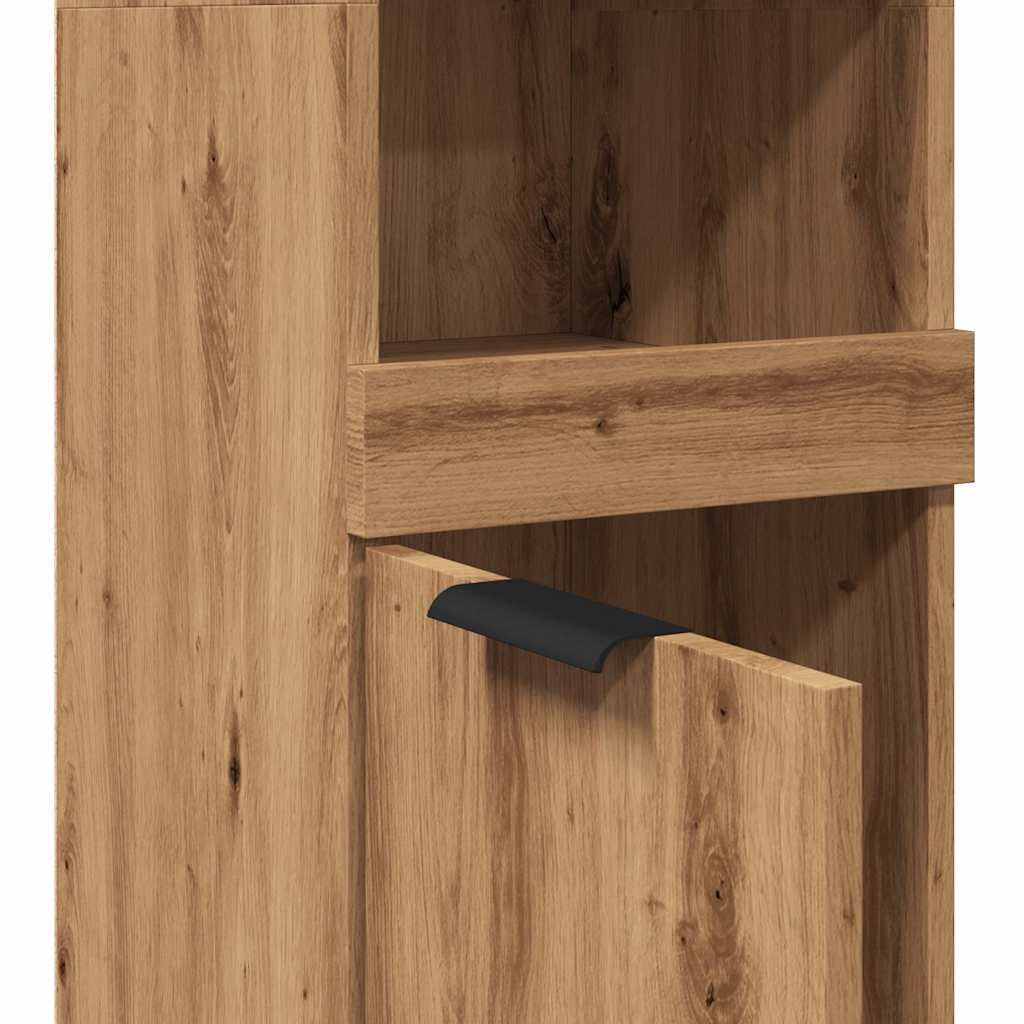 Armoire de bain chêne artisanal 32x34x188,5cm bois d’ingénierie - Meubles-lavabos de salle de bains