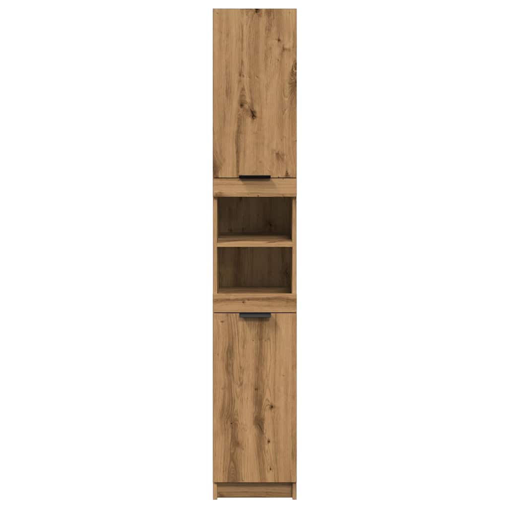 Armoire de bain chêne artisanal 32x34x188,5cm bois d’ingénierie - Meubles-lavabos de salle de bains