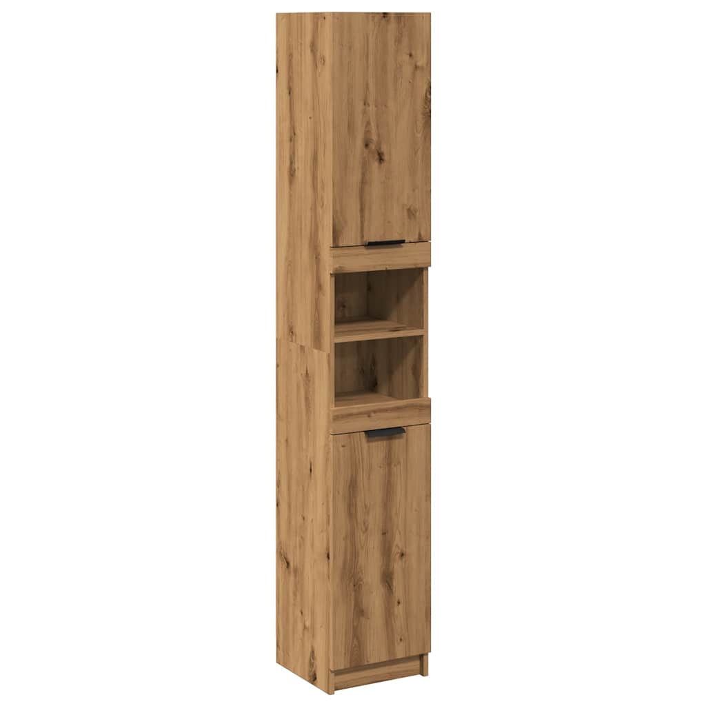 Armoire de bain chêne artisanal 32x34x188,5cm bois d’ingénierie - Meubles-lavabos de salle de bains