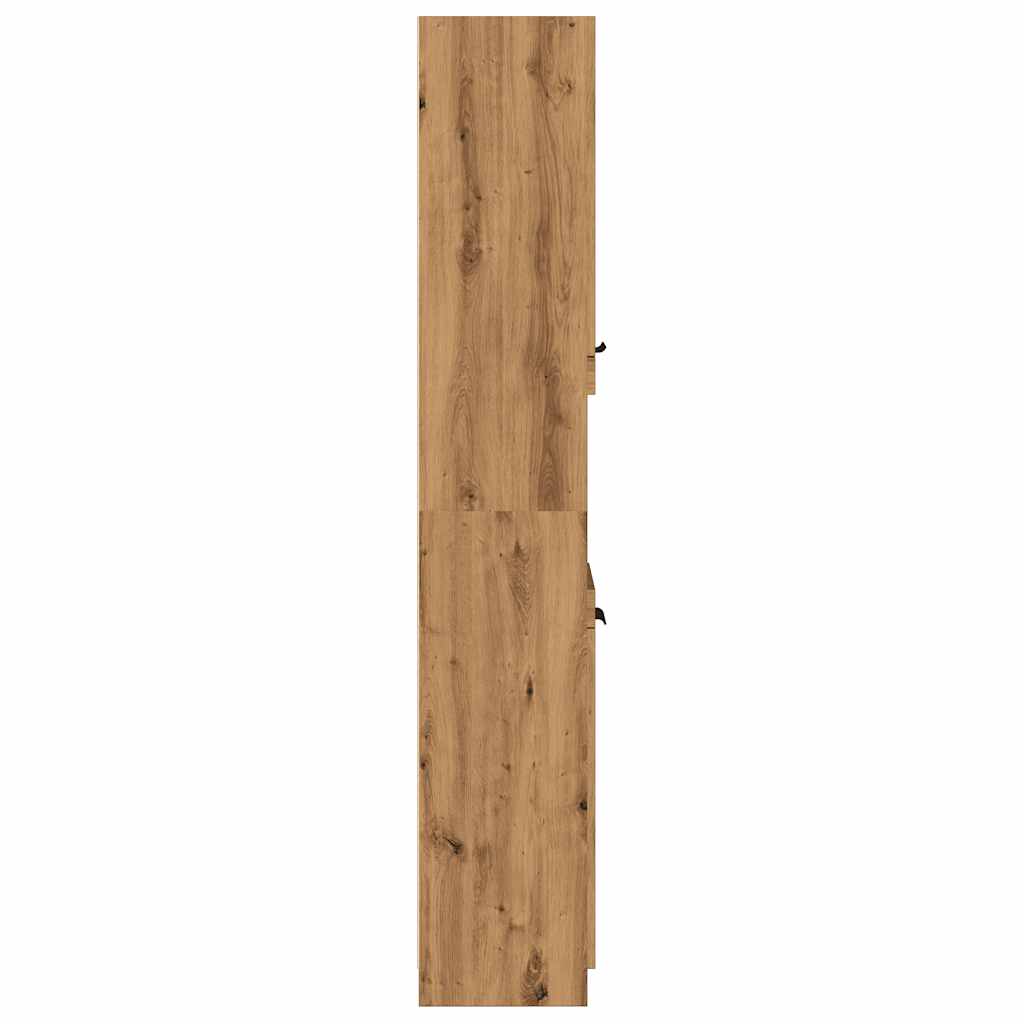 Armoire de bain chêne artisanal 32x34x188,5cm bois d’ingénierie - Meubles-lavabos de salle de bains