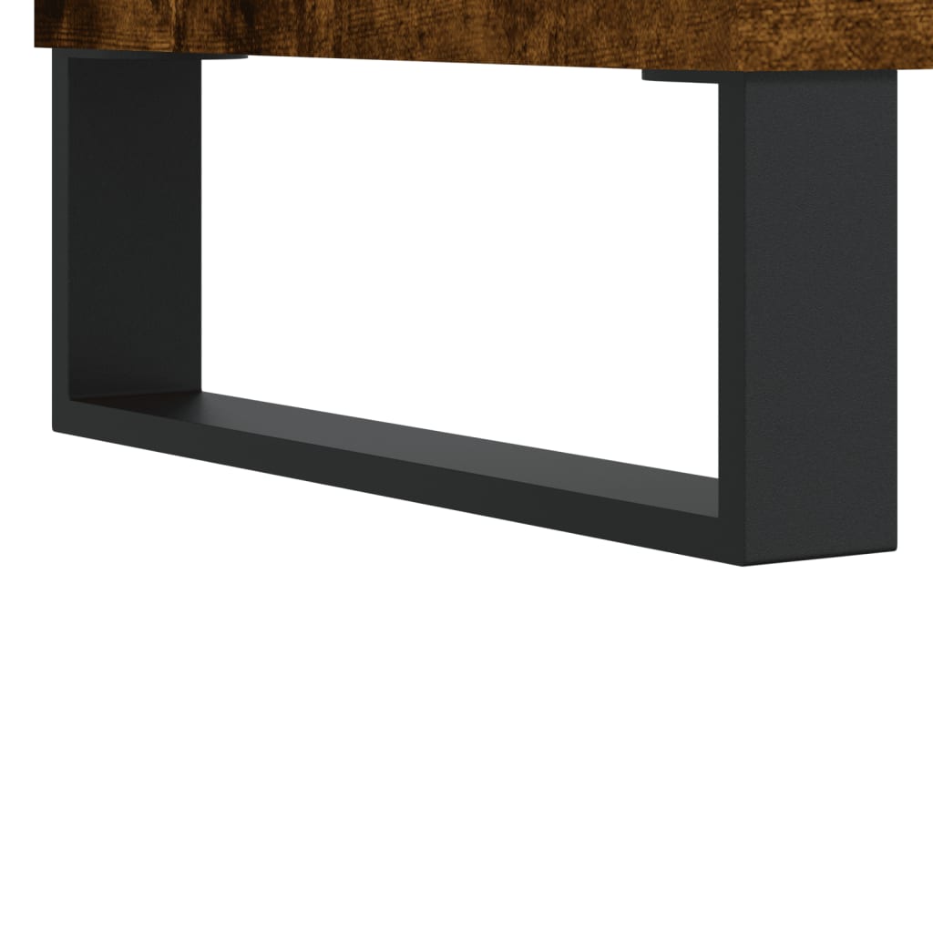 Armoire de bain chêne fumé 30x30x100 cm bois d’ingénierie - Meubles-lavabos de salle de bains