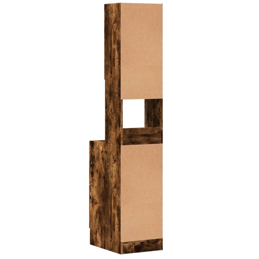 Armoire de cuisine chêne fumé 35x50x180 cm bois d’ingénierie - Meubles de cuisine