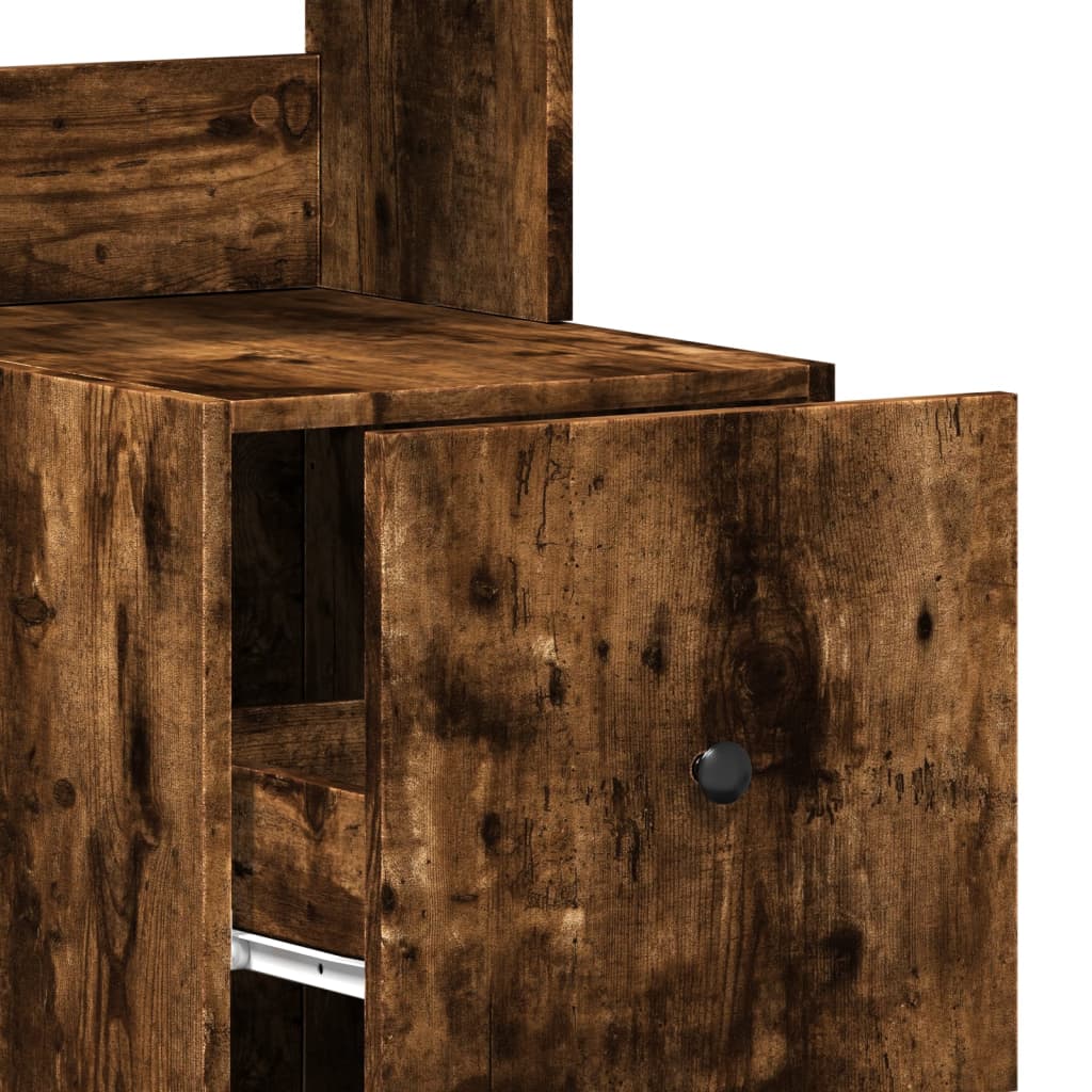 Armoire de cuisine chêne fumé 35x50x180 cm bois d’ingénierie - Meubles de cuisine