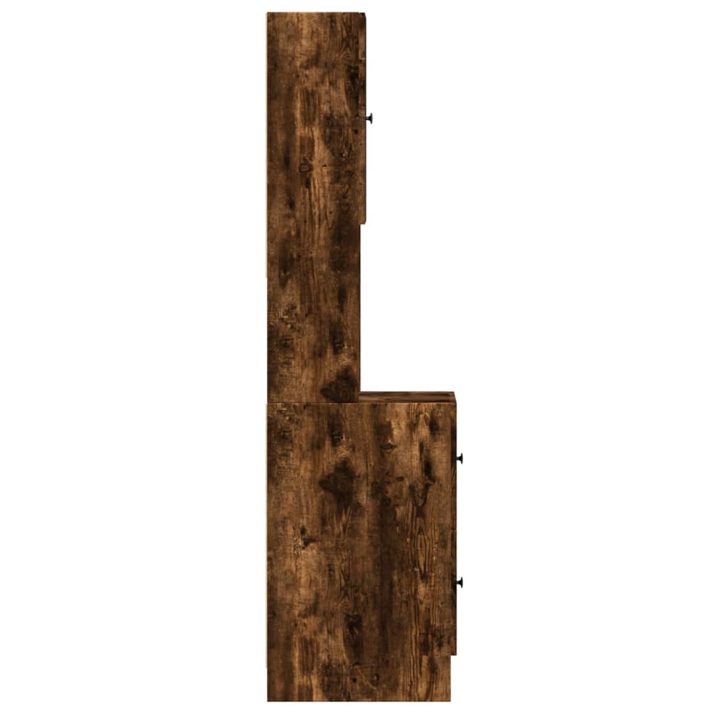 Armoire de cuisine chêne fumé 35x50x180 cm bois d’ingénierie - Meubles de cuisine
