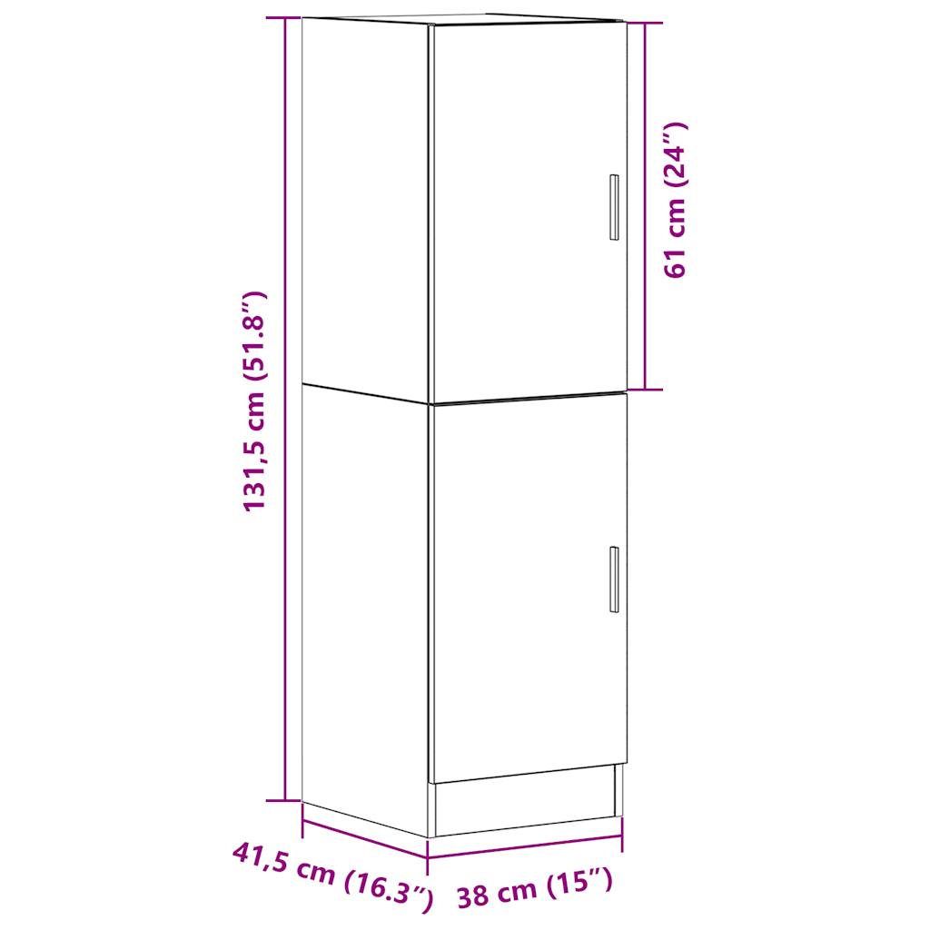 Armoire de cuisine chêne fumé 38x41,5x131,5 cm bois ingénierie - Meubles de cuisine