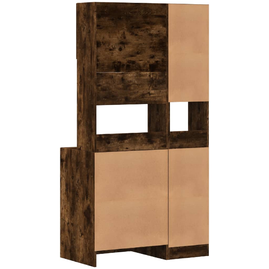 Armoire de cuisine chêne fumé 95x50x180 cm bois d’ingénierie - Meubles de cuisine