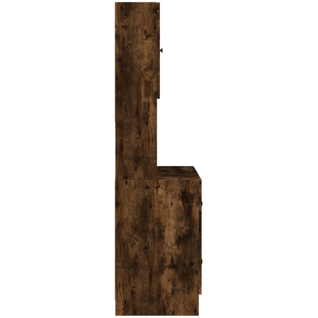 Armoire de cuisine chêne fumé 95x50x180 cm bois d’ingénierie - Meubles de cuisine