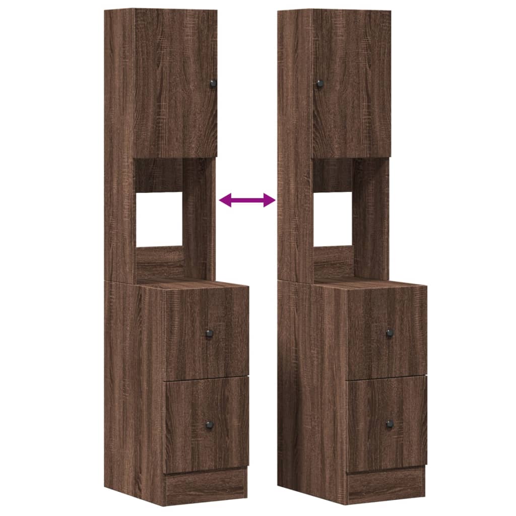 Armoire de cuisine chêne marron 35x50x180 cm bois d’ingénierie - Meubles de cuisine