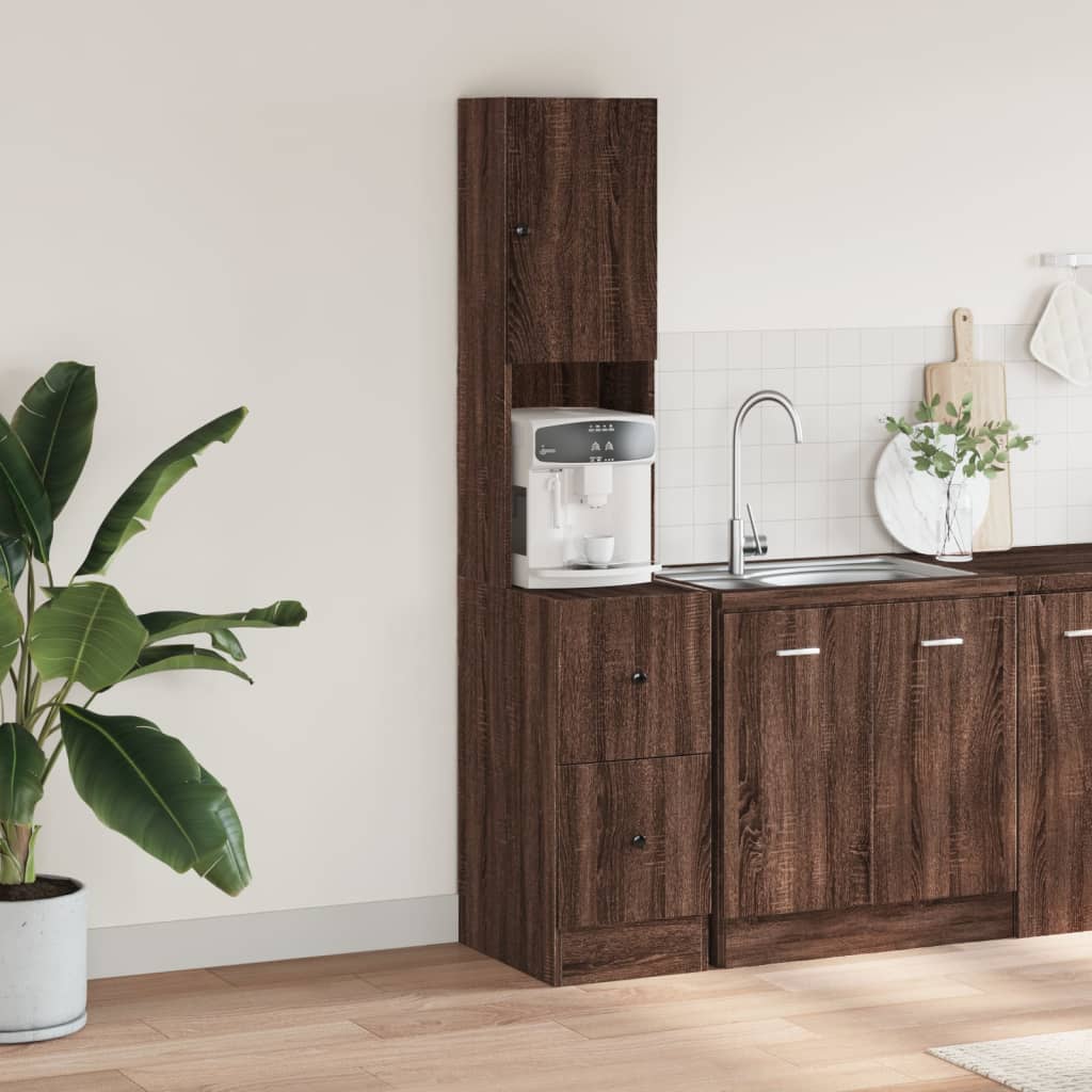Armoire de cuisine chêne marron 35x50x180 cm bois d’ingénierie - Meubles de cuisine