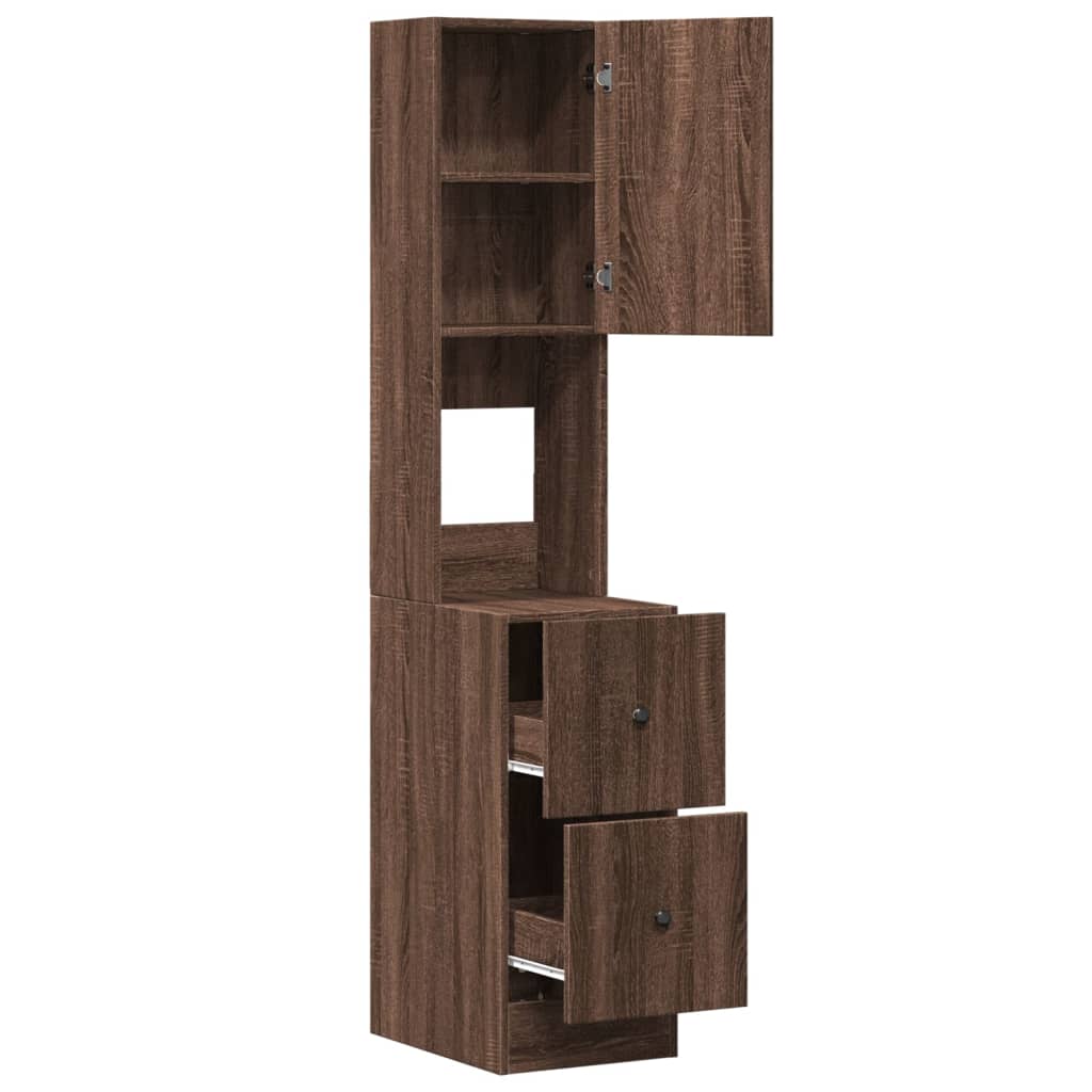 Armoire de cuisine chêne marron 35x50x180 cm bois d’ingénierie - Meubles de cuisine