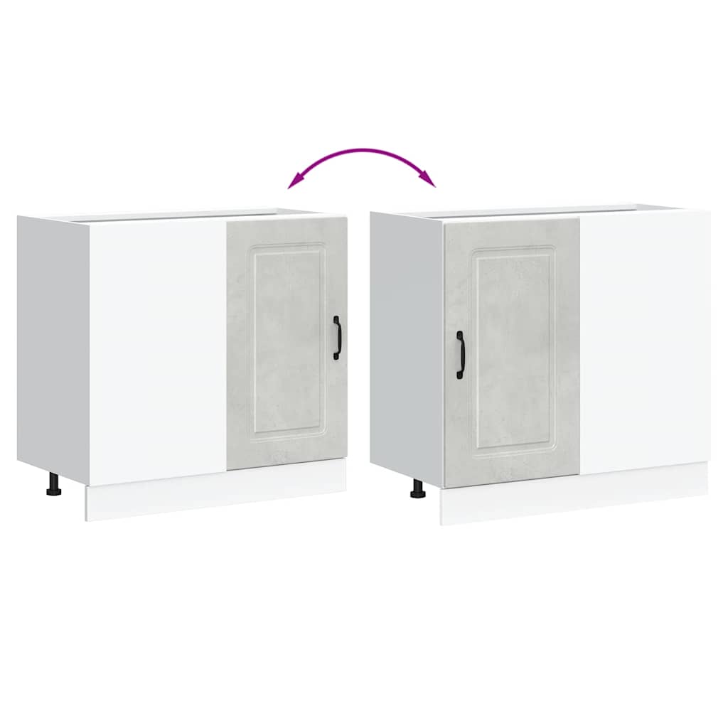 Armoire de cuisine Kalmar gris béton bois d’ingénierie - Meubles de cuisine