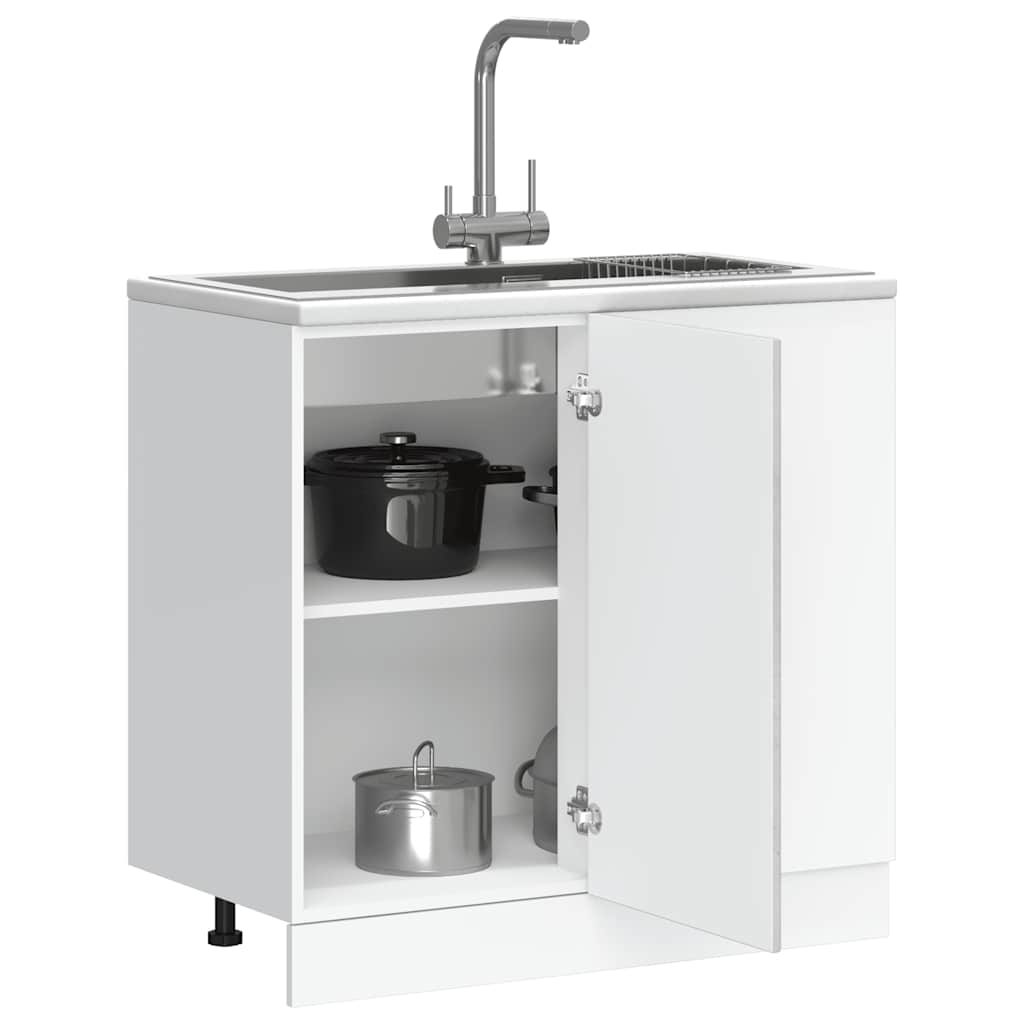 Armoire de cuisine Kalmar gris béton bois d’ingénierie - Meubles de cuisine