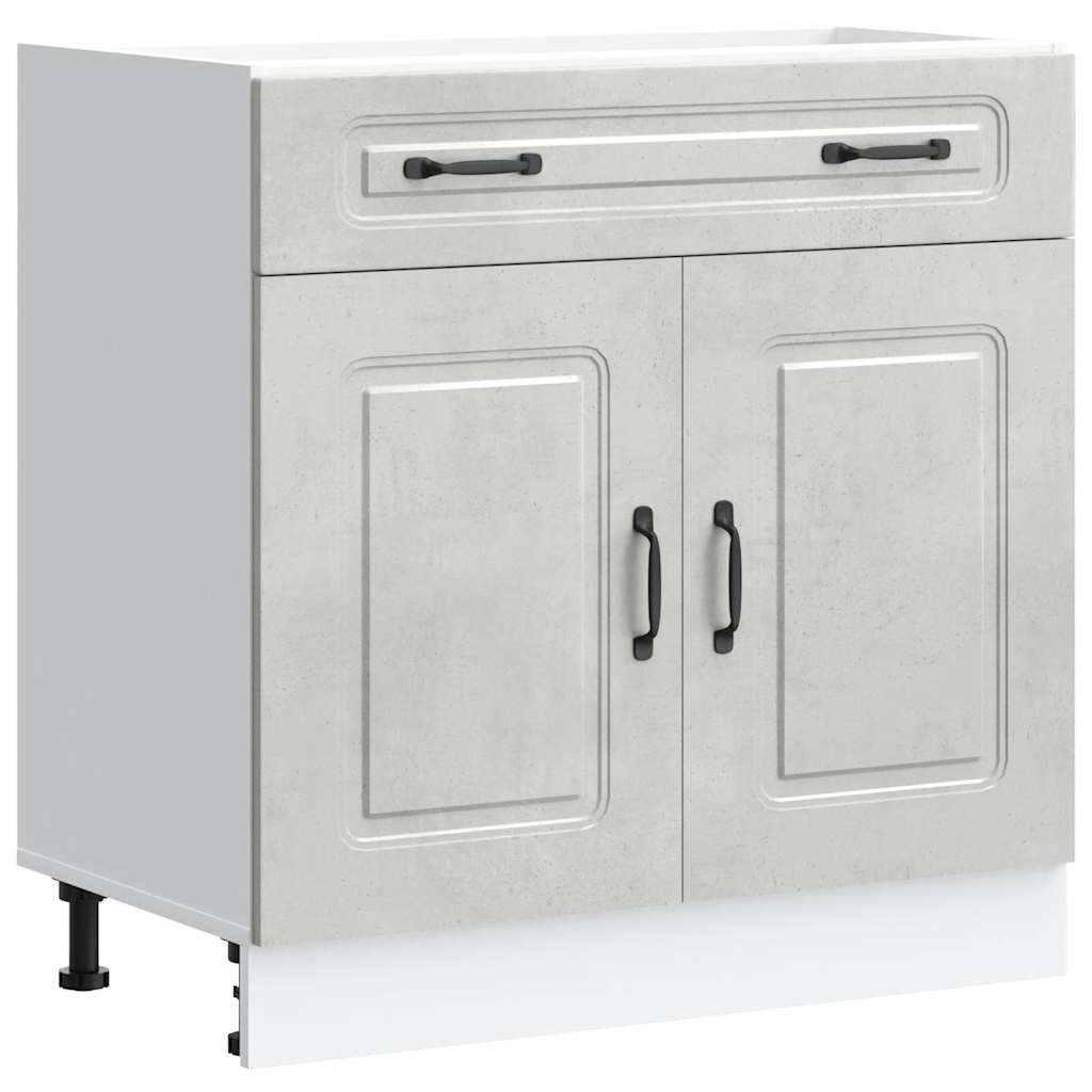 Armoire de cuisine Kalmar gris béton bois d’ingénierie - Meubles de cuisine