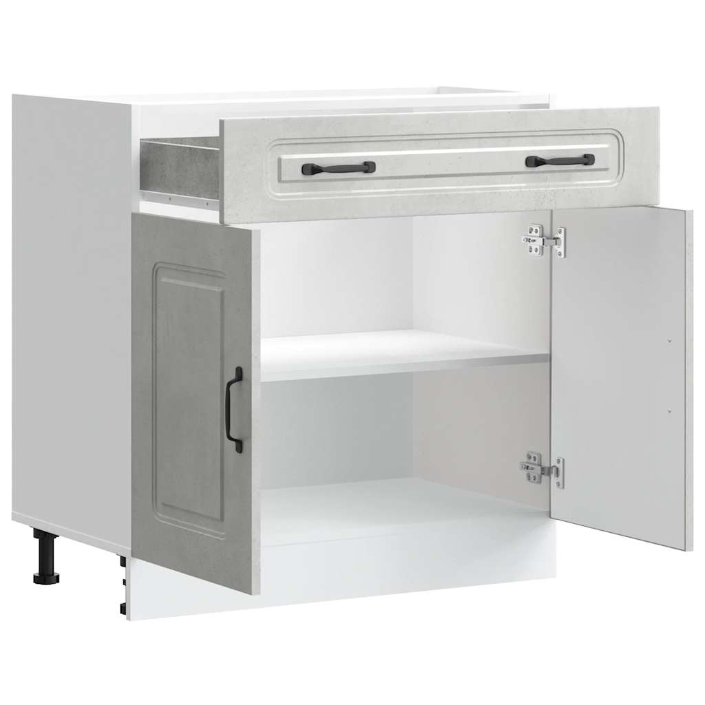 Armoire de cuisine Kalmar gris béton bois d’ingénierie - Meubles de cuisine