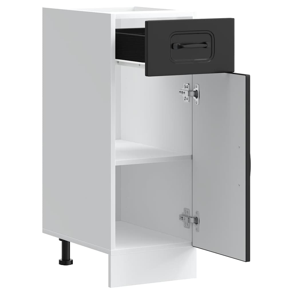 Armoire de cuisine Kalmar noir bois d’ingénierie - Meubles de cuisine